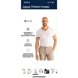 Men's V-Neck Anti-Odor, Sweat-Proof Undershirt w/Sweat Pads, Micro Modal, Silver